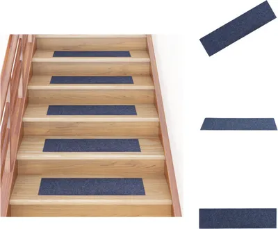 Produktbild von vidaXL Selbstklebende Treppenmatten 15 Stk. 76x20 cm Graublau - Stufenteppiche