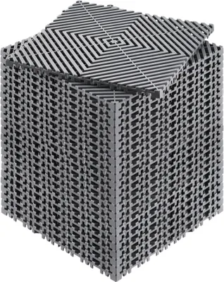 Produktbild von 24 x Drainagematte Garage - ineinandergreifende Bodenfliesen 31x31cm Grau - Hochwertig und belastbar - Ideal für Garagen und Werkstätten