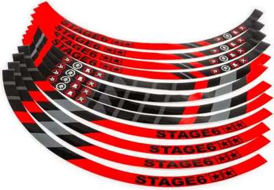 Productafbeelding van STAGE6 Wielstickerset voor scooters, 10 inch, rood