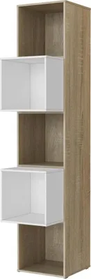 Produktbild von SMARTBett Standregal, Würfelregal  für Wohnzimmer, Kinderzimmer, Schlafzimmer und Büro |  Regal Eiche Sonoma + 2 Würfel Weiss