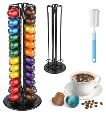 Kapselhalter für 40 Kaffeekapseln, drehbar, schwarz, 36 cm