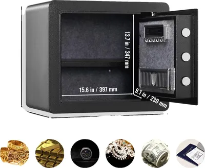 Obrázek produktu pro Elektronický trezor, dvojitý zámkový systém, funkce alarmu, 1,2 krychlové stopy