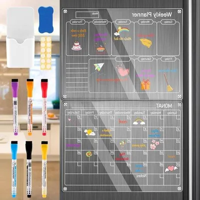 Produktbild von Famanu Planer Set 2 Stück Acryl Magnetisch - Wochen- und Monatsplaner