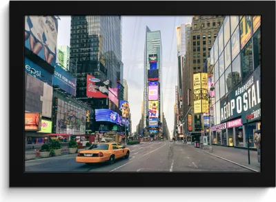 Produktbild von MuchoWow® MuchoWow® Gerahmtes Poster New York - Gelb - Manhattan 30x20 cm - Poster mit zchwarzem Bilderrahmen - Kunstdruck - Bild-Poster