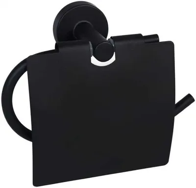 Produktbild von Toilettenpapierhalter mit Klappe schwarz