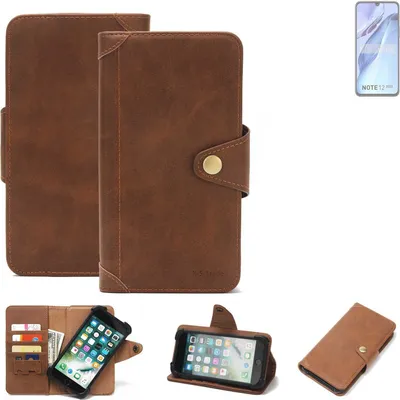 Produktbild von K-S-Trade Handyhülle kompatibel mit Infinix Note 12 2023 Schutz Hülle Walletcase Bookstyle Tasche Case Handytasche Wallet Flipcase Cover PolyurethanBraun