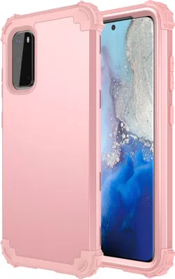 Produktbild von Galaxy S20 Hülle, 3 in 1 Hybrid PC TPU Stossfest Robust Schutzhülle für Samsung Galaxy S20 Roségold