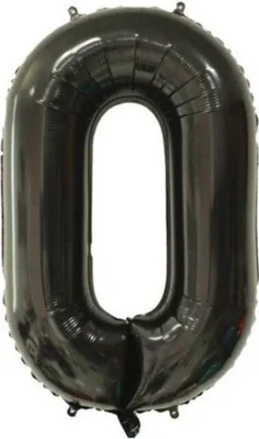 Produktbild von Zahl Luftballon XL 75CM Nummer Folienballon Schwarz 0