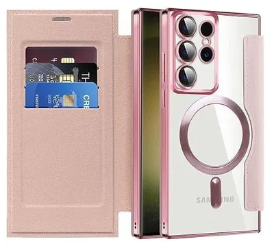 Zdjęcie produktu dla Etui samsung galaxy S24 ultra skórzane magnetyczne z portfelem 3 karty