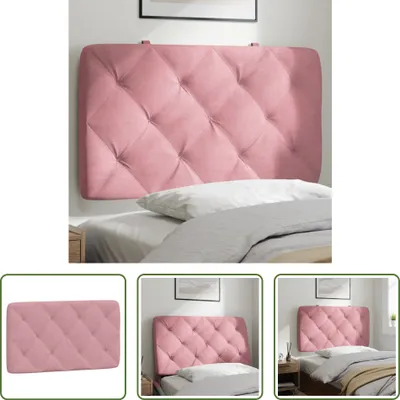 Imagen del producto de Almohada para cabecero Living Store, color rosa, 80 cm, de terciopelo