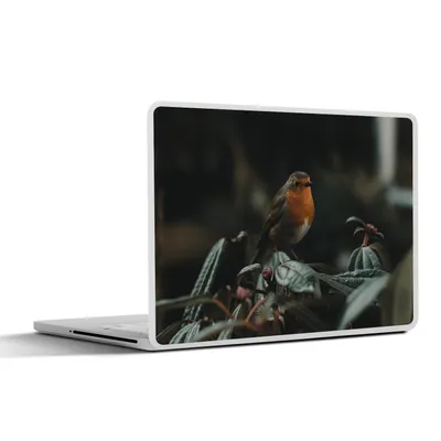 Produktbild von MuchoWow® Laptop Aufkleber Sticker Cover Vogel - Rotkehlchen - Pflanze 25x18 cm - Laptop-Deko