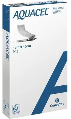 Productafbeelding van Aquacel tamponademateriaal met verstevigingsvezels, 1 cm x 45 cm, 5 stuks, TPO