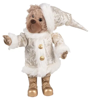 Produktbild von Clayre & Eef Weihnachtsdekorationsfigur Bär 36 cm Beige Kunststoff
