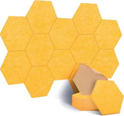 Immagine prodotto di 12 pannelli acustici autoadesivi esagonali - Isolamento acustico e decorazione murale 30x26 cm