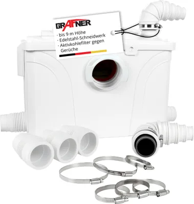 Produktbild von Grafner WC Hebeanlage 700W mit Schneidwerk/Zerkleinerer Fäkalienhebeanlage Abwasserpumpe