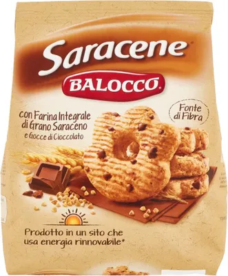 Produktbild von Balocco Saracene Biscotti con grano saraceno e gocce di cioccolato Kekse mit Buchweizen und Schokoladenstückchen biscuits cookies 100% Italienische Kekse 700g