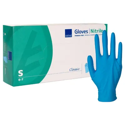 Produktbild von ABENA Nitril Classic Handschuhe blau, Puderfrei, Small, 200 Stk