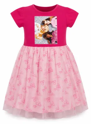 Produktbild von Barbie and Freinds Kinder Mädchen Sommerkleid Kleid Gr 98-128 Baumwolle - Pink, 116