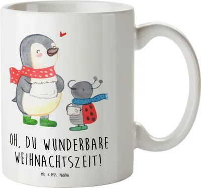 Produktbild von Mr. & Mrs. Panda Plastikbecher Smörle Winterzeit - Weiß - Geschenk, Weihnachtsgruß, Pott, Weihnachtszeit, Weihnachten, Kinderbecher, Schulkind Tasse, Kindergarten Becher