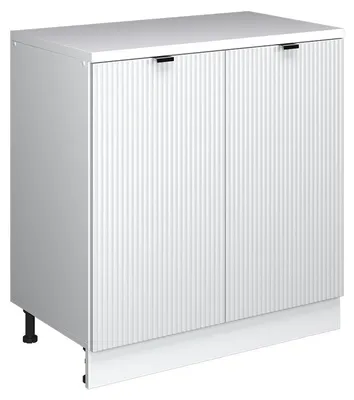 Zdjęcie produktu dla Kuchenna szafka pod skos Vicco R-Line Białe pofałdowanie 80 cm bez skosu z 2 drzwiami, Model 61828