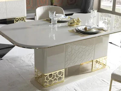 Produktbild von Luxus Esszimmer Set Esstisch mit 4x Lehnstuhl Essgruppe Essgarnitur Stuhlgruppe