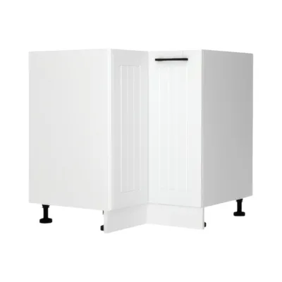 Produktbild von Eckunterschrank - Küchen unterschrank - Arvion DRP P/L - 90 cm - Weiß / Matt - Raumwunder für Ecken