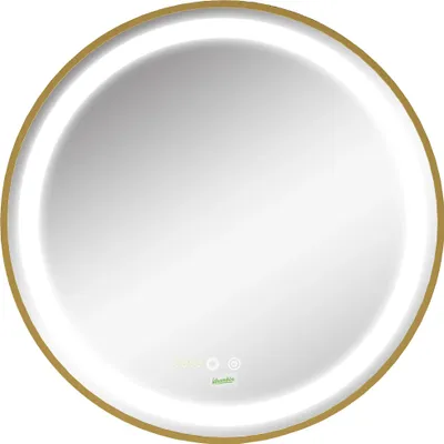 Image de Miroir de salle de bain, lumière LED, interrupteur tactile, or