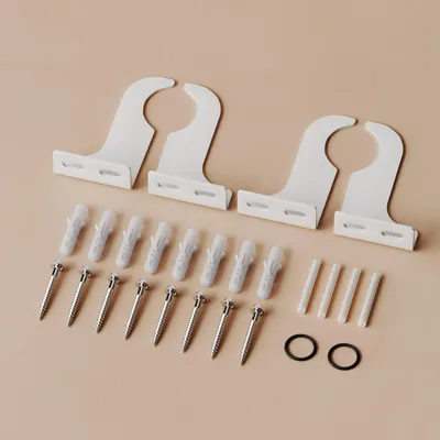 Image de S'AFIELINA Support de radiateur 48 × 88mm Matériel de montage Kit de fixation Kit de montage Suspension Support Support pour radiateur panneau/plat 3 pièces