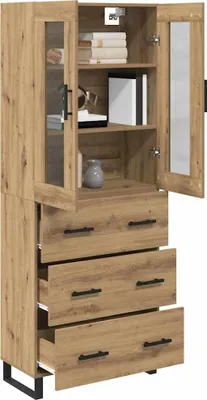 Obrázok produktu pre vidaXL Vysoká doska so zásuvkami 2 ks Artisan dub materiál na báze dreva