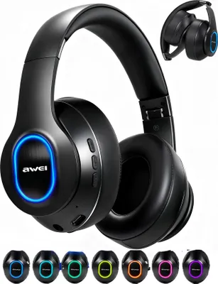 Produktbild von Ear Kopfhörer, Faltbarer Bluetooth 5.3 Kopfhörer mit 12 h Akku, Ear Kopfhörer mit RGB-Effekt, Gaming & Musik