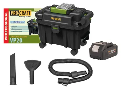 Produktbild von Procraft VP20 Akku Industriesauger 20 V 10 l Brushless + 1x Akku 4,0 Ah - ohne Ladegerät