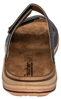 Produktbild von Fischer Herren Pantolette Klettverschluss flexibel Ziernähte 556544, Größe:41 EU, Farbe:Blau