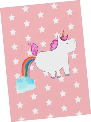 Produktbild von Mr. & Mrs. Panda Postkarte Einhorn Pupsen - Rot Pastell - Geschenk, Glitzer, Unicorn, Grußkarte, Postkarten, bildkarte, Ansichtskarte, Spaß, Fotokarte, Freundin