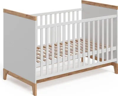 Image de Lit bébé Vitalispa Malia Blanc/Artisan 70x140 cm, Model 58331