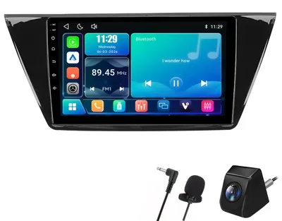 Obrázok produktu pre Rádio do auta pre VW Touran (2016-2018) s bezdrôtovým CarPlay a Android Auto, DSP, vrátane cúvacej kamery a mikrofónu, 10-palcový systém s operačným systémom Linux
