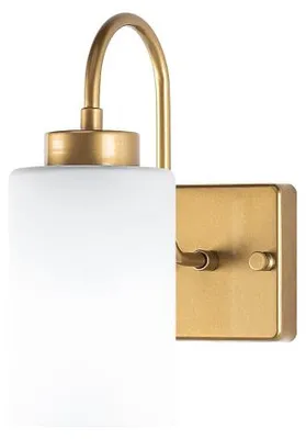 Image de Applique murale Lampe en métal blanc et doré avec verre - 23 x 10 x 24 cm