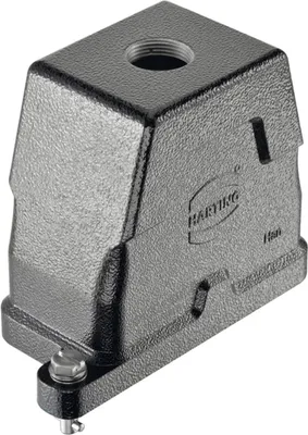 Image de Boîtier à douille HARTING Han 10HPR, sortie de câble droite 1xPG16, verrouillage à baïonnette - 1 pièce