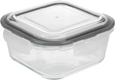 Produktbild von MICHELINO Aufbewahrungsglas Vorratsglas Glasbehälter mit Silikondeckel Eckig 300 ml