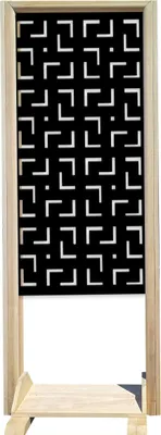 Image de LABYRINTH M - Séparateur - Paravent modulable - 70 x 190 cm - en bois et PVC noir