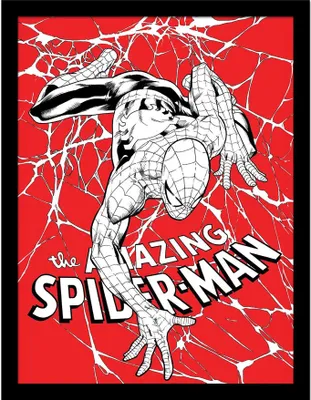 Produktbild von Spider-Man - Gerahmtes Poster, Spinnennetz PM8547 (40 cm x 30 cm) (Rot/Weiß/Schwarz)
