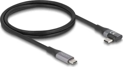 Produktbild von Delock USB 40 Gbps Kabel gewinkelt links / rechts USB PD 3.1 Extended Power Range 240 W 1 m