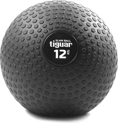 Image de Tiguar Slam Ball 12 kg Balle d'entraînement robuste avec structure alvéolée antidérapante, Ø 28 cm, remplie de sable, idéale pour le CrossFit, l'entraînement fonctionnel et le Bodyshaping