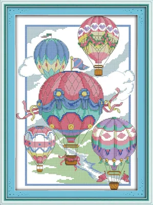 Stickkreuzstich-Set Illusion Heißluftballons 11CT+14CT