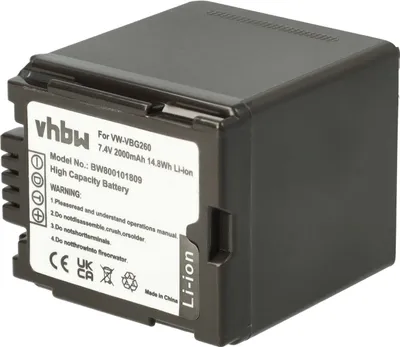 Produktbild von vhbw Akku kompatibel mit Panasonic HDC-SD600, HDC-SD300, HDC-SD707, HDC-SD200, HDC-SD9 Videokamera Camcorder (2000 mAh, 7,2 V, Li-Ion) + Infochip