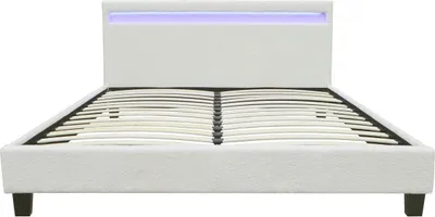 Immagine prodotto di Letto in tessuto riccio "Maria" con LED 160x200cm - Crema