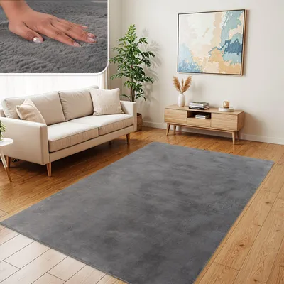 Produktbild von TT Home Wohnzimmer Teppich Hochflor Langflor Kunstfell Weich Modern Unifarben Flauschig Größe 200x280 cm