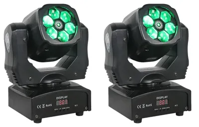 Obrázek produktu pro Moving head světlo, RGBW wash efekt, ovládání DMX, 2 ks, zástrčka EU