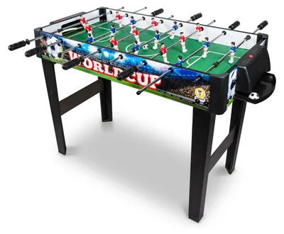 Productafbeelding van Tafelvoetbal voetbaltafel - Houten tafelvoetbalspel - 62 cm - Met 2 ballen