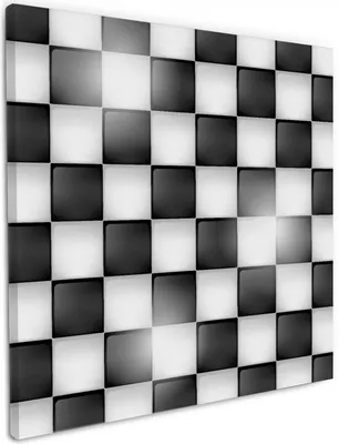 Produktbild von Wallario Premium Leinwandbild Schachbrett Muster in Größe 50 x 50 cm