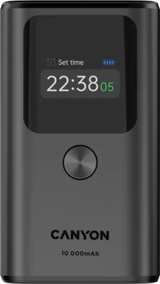 Imagen del producto de Canyon OnPower 130, batería externa de 10.000 mAh, con carga rápida PD30W, color gris oscuro